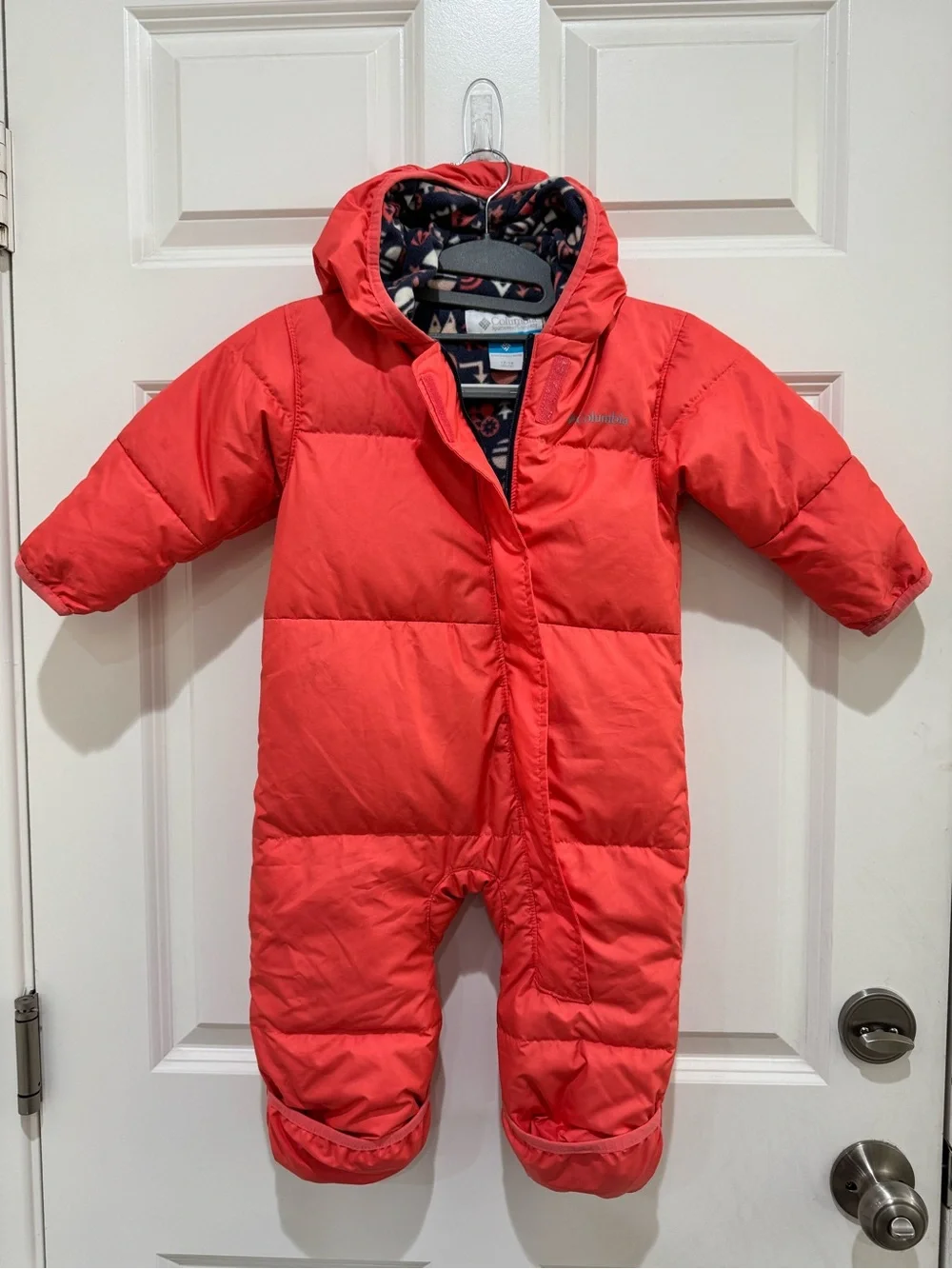 Columbia Insulated Girl’s Kids Snowsuit One-piece Jumpsuit Salmon Color 12-18M